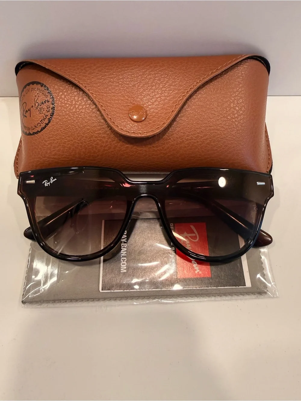 Ray-Ban Tortoiseshell Frame Sunglasses with Brown Gradient Lenses
